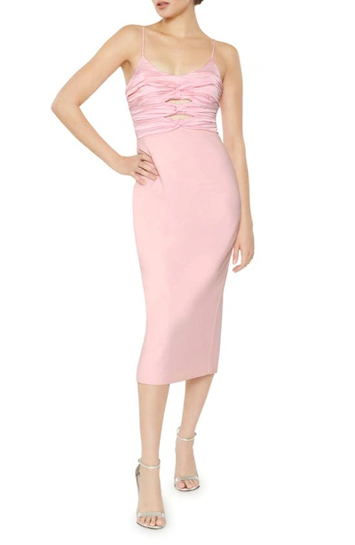 Likely Steph Ruched Cutout Body-con Dress In Rose Shadow