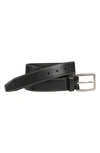 Johnston & Murphy Xc4 Waterproof Leather Belt In Black Leather