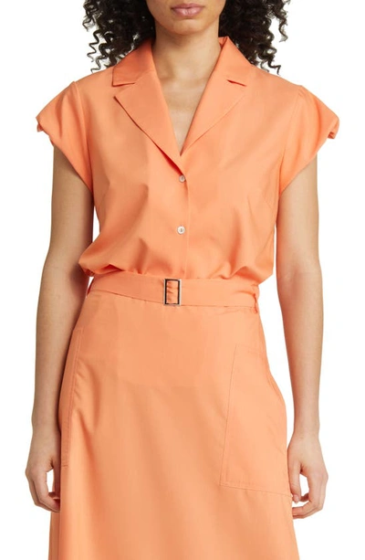 Misook Cap Sleeve Blouse In Citrus Blossom