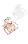 L Erickson Go-go Assorted 2-pack Jaw Clips In Ice Chip/ Candy Dish