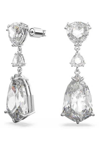 Swarovski Mesmera Crystal Drop Earrings In Silver