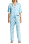 Bp. Sleepy Head Pajamas In Blue Alaskan Daisy Dot