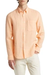 Nn07 Arne 5706 Linen Oxford Shirt In Orange