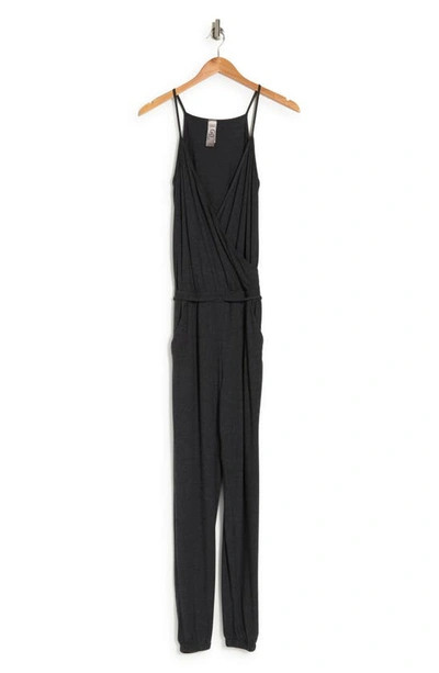 Go Couture Drawstring Sleeveless Jumpsuit In Charcoal