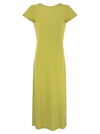 Majestic Dress With Back Neckline In Green