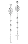 Chloe & Madison Sterling Silver Rosary Dangle Earrings In Metallic