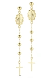 Chloe & Madison Sterling Silver Rosary Dangle Earrings In Gold