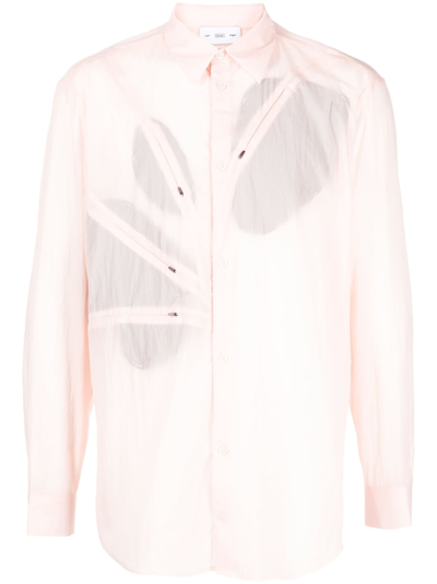 Post Archive Faction Decorative-zip Detailing Shirt In Pink