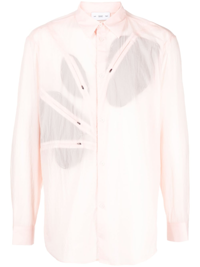 Post Archive Faction Decorative-zip Detailing Shirt In Neutrals