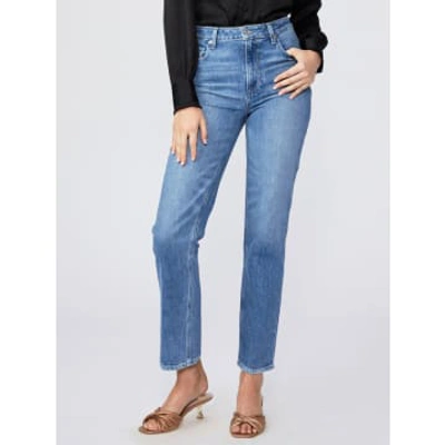 Paige Wannabe Distressed Sarah Straight Jeans In Blue