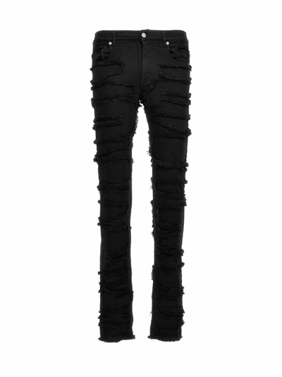Alyx Distressed Frayed Skinny Jeans In Black