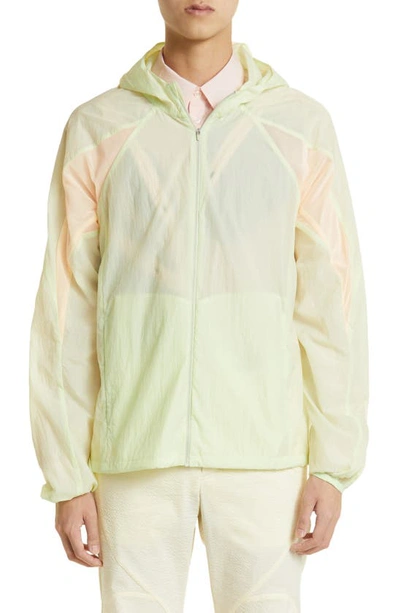 Post Archive Faction Transparent-design Hooded Jacket In Light Green