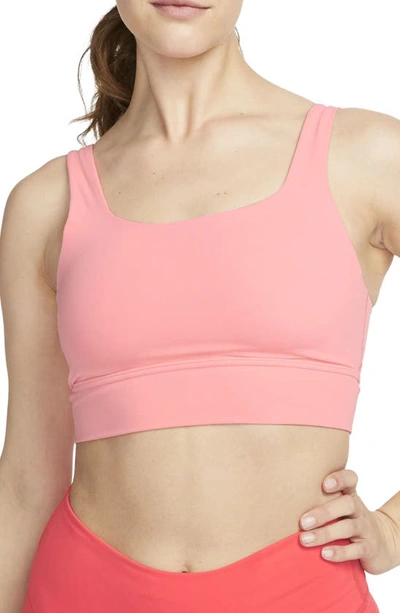 Nike Women's Alate Ellipse Medium-support Padded Longline Sports Bra In Pink