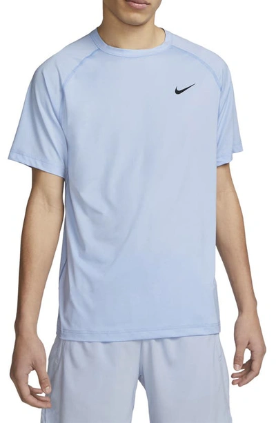 Nike Men's Ready Dri-fit Short-sleeve Fitness Top In Cobalt Bliss/ Heather/ Black