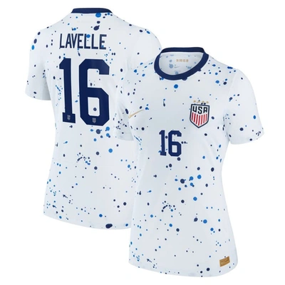 Nike Rose Lavelle Uswnt 2023 Stadium Home  Women's Dri-fit Soccer Jersey In White