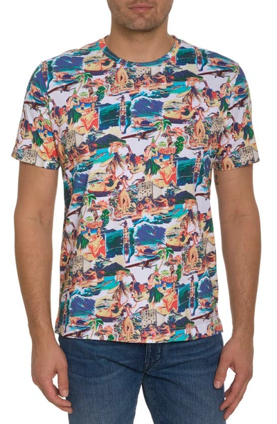 Robert Graham Hawaiian Summer Graphic T-shirt In Blue Multicolor