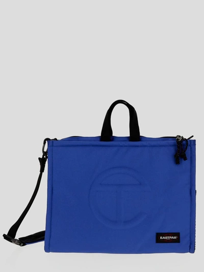 Eastpak X Telfar Blue Bag In <p> Shoulder Bag In Blue Polyester With Embossed Logo