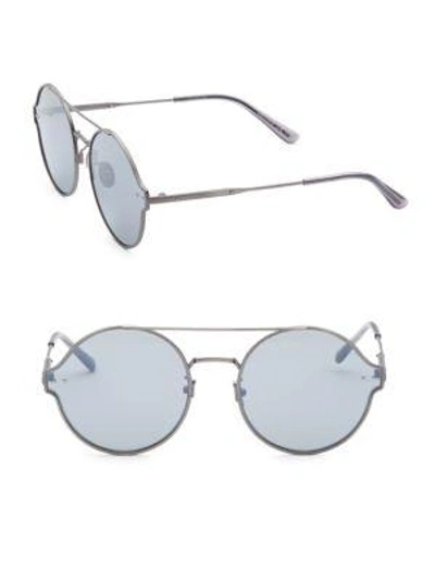 Bottega Veneta 60mm Aviator Sunglasses In Silver