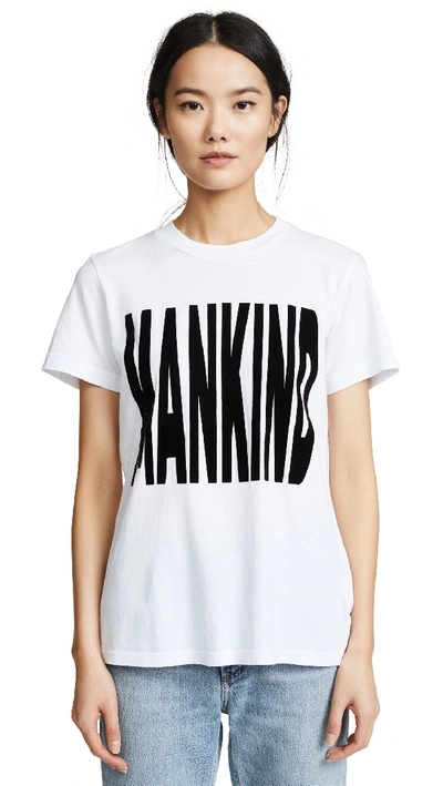 7 For All Mankind Flocked Mankind Short-sleeve Crewneck Tee In White/black