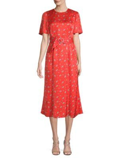 Rixo London Joanne Midi Dress In Red Disty Thorn | ModeSens