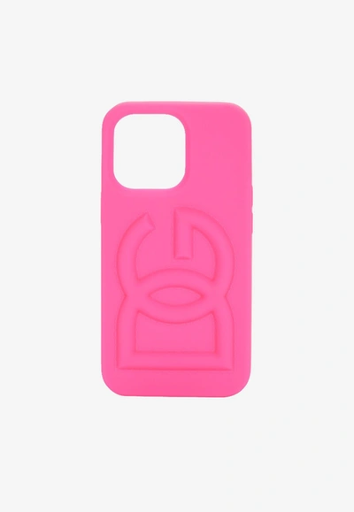 Dolce & Gabbana Dg Logo Iphone 13 Pro Cover In Fuchsia