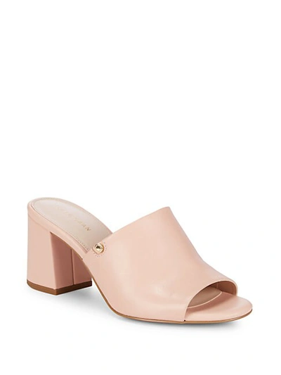 Cole Haan Women's Daina Leather High Block-heel Slide Sandals In Rose