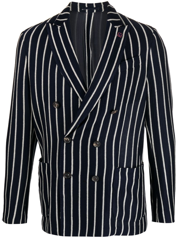Lardini peak-lapels double-breasted blazer - Blue