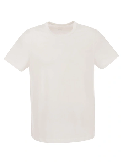 Majestic Filatures Crew-neck T-shirt In Lyocell And Cotton In White