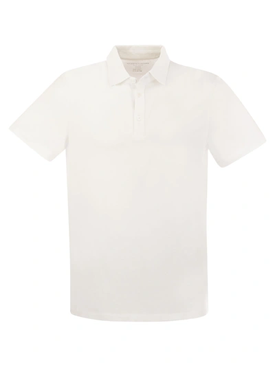 Majestic Filatures Short-sleeved Polo Shirt In Lyocell And Cotton In White