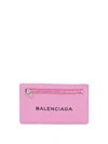Balenciaga Everyday Logo-print Leather Cardholder In Pink