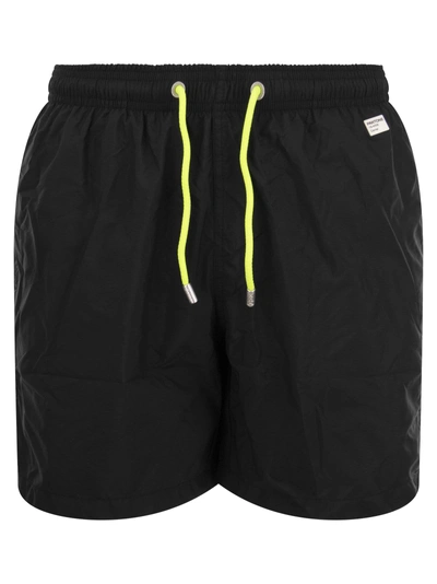 Mc2 Saint Barth Beach Boxer Shorts In Lightweight Fabric In Black