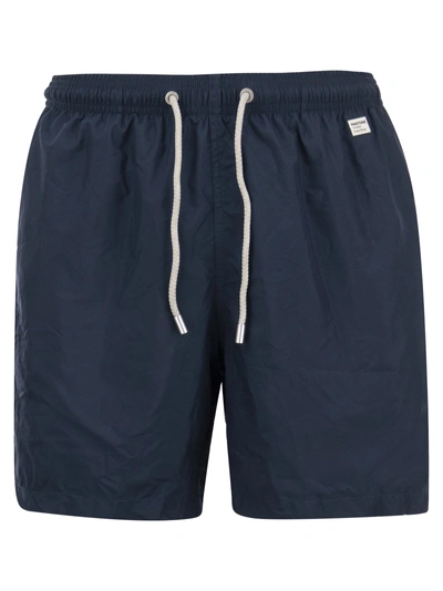 Mc2 Saint Barth Beach Boxer Shorts In Lightweight Fabric In Navy Blue