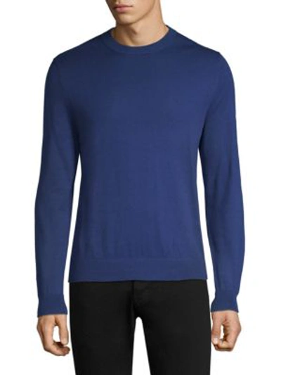 Paul Smith Solid Cotton Sweater In Blue