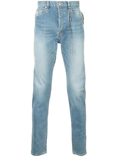 Mastermind Japan Straight Leg Jeans With Tassel Detail In Blue