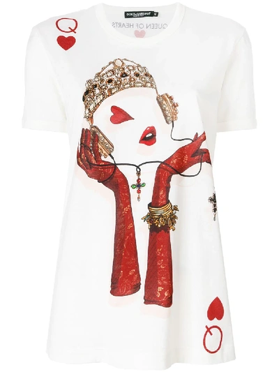 Dolce & Gabbana Queen Playing Card Print T-shirt