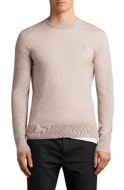 Allsaints Mode Slim Fit Merino Wool Sweater In Opal Pink Marl