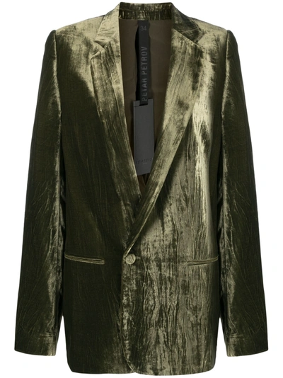 Petar Petrov Viscose And Silk Jacket In Forest