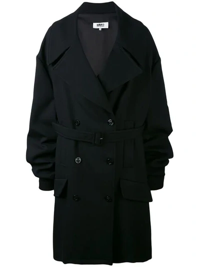 Mm6 Maison Margiela Oversized Coat - Black