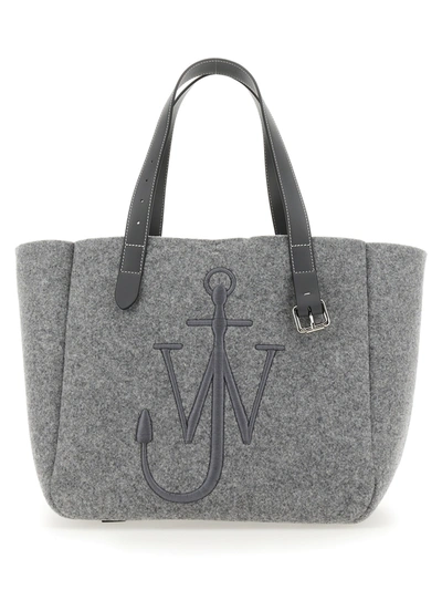 Jw Anderson Tote Bag With Logo In Grey