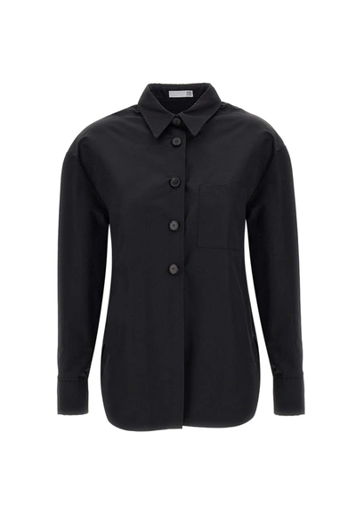 Douuod Technical Cotton Shirt In Black