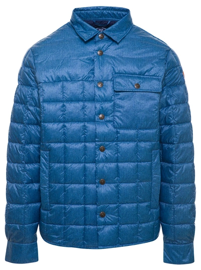 Save The Duck Piumino Ecologico Titan Blu In Nylon Stampa Denim  Uomo In Blue