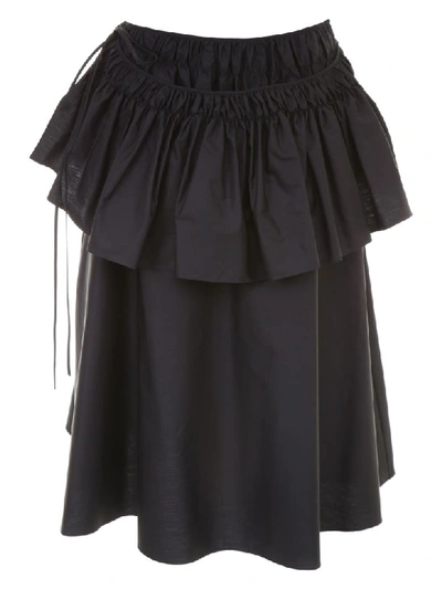 Jil Sander Ruffle Effect Skirt In Black (black)