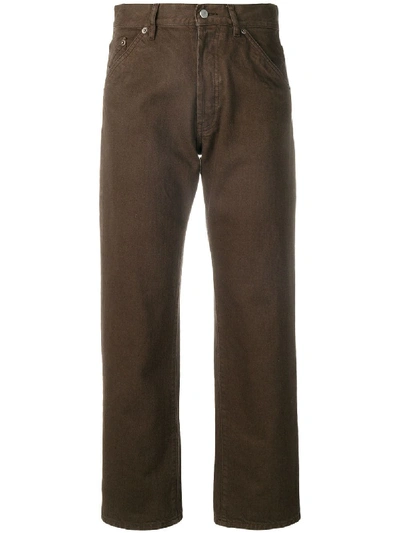 Jacquemus Cropped Mid-rise Straight-leg Jeans In Brown