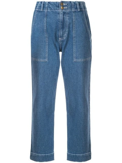 Apiece Apart Denim Liv Relaxed Pant In Blue