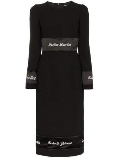 Dolce & Gabbana Fashion Devotion Sheath Dress In Black