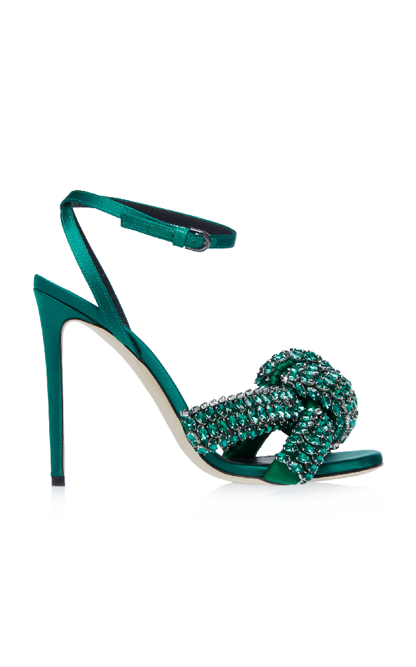 Marco De Vincenzo Knotted High Heel Sandal In Green | ModeSens