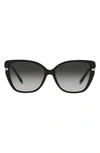 Tiffany & Co 57mm Gradient Cat Eye Sunglasses In Black