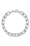 Chloe & Madison Cz Pavé Open Link Chain Bracelet In Silver