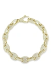 Chloe & Madison Chloe And Madison Cz Pavé Mariners Link Bracelet In Gold