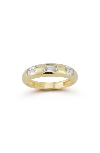 Chloe & Madison 14k Gold Plated Sterling Silver Baguette Cubic Zirconia Ring